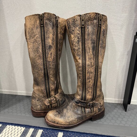 BED STU COBBLER SERIES TANGO WOMEN'S TALL BOOT 7.5 DISTRESSED RUSTIC BROWN NEW - Picture 1 of 16